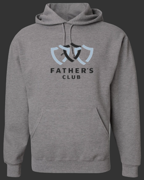 Grey hoodie with 'Father's Club' logo 